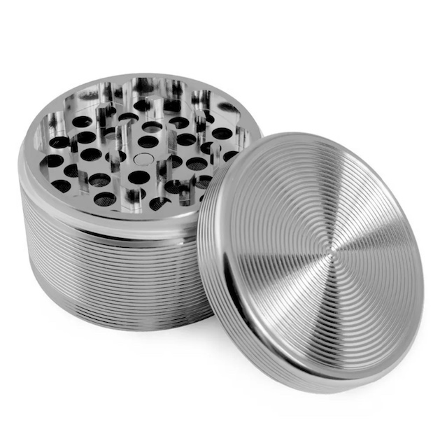 Silver Aluminium Grinder Ripple 60mm – 4 pc